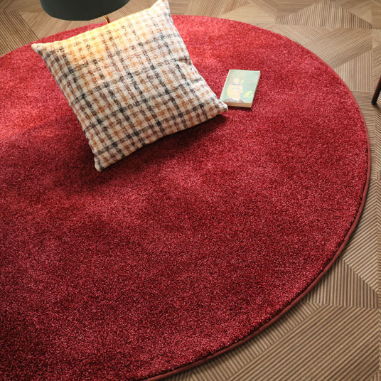 Tapis rond Dlicatesse rouge gourmand - Galon finesse rouge antique