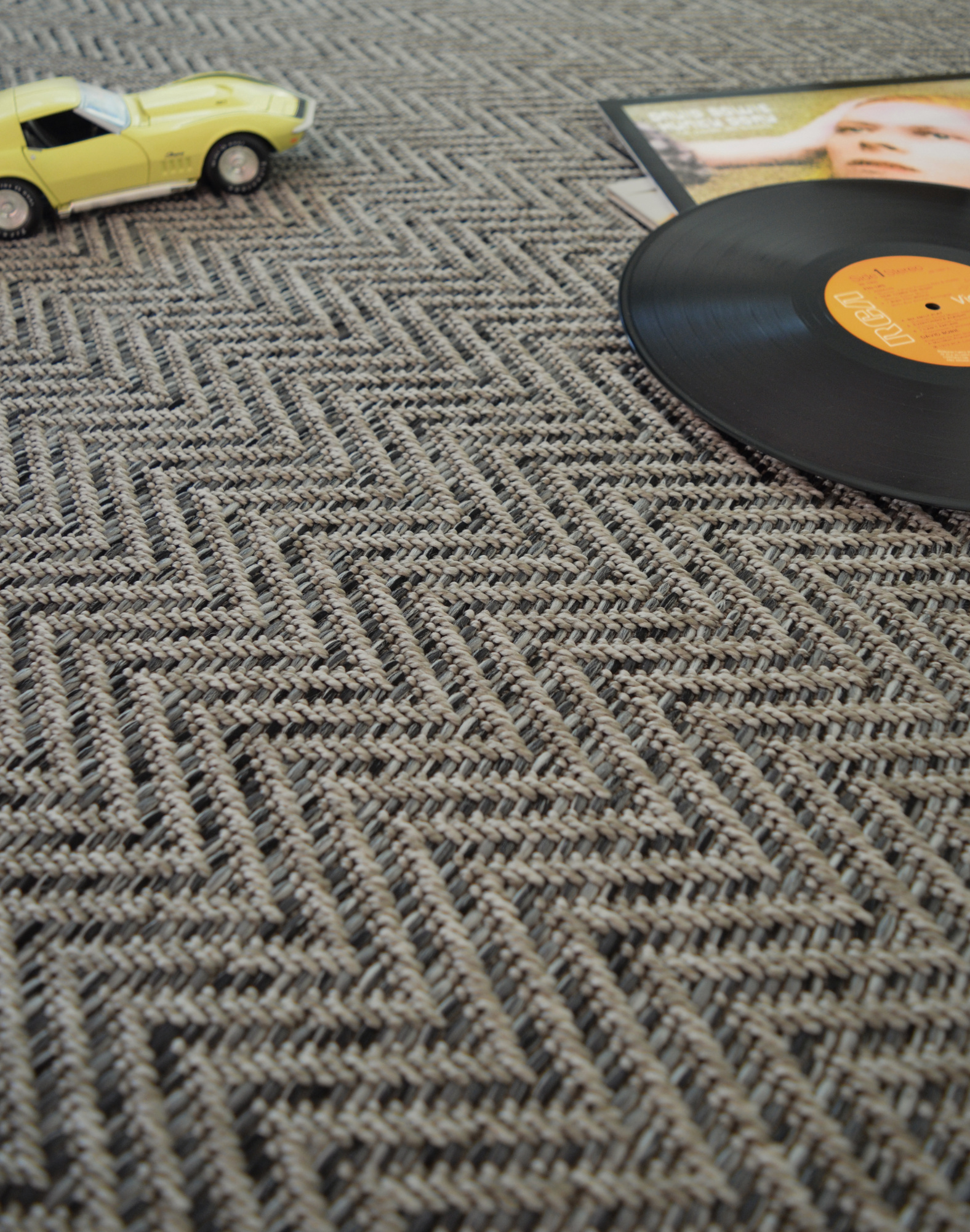 Moquette Tissé plat Swing - Black and Grey