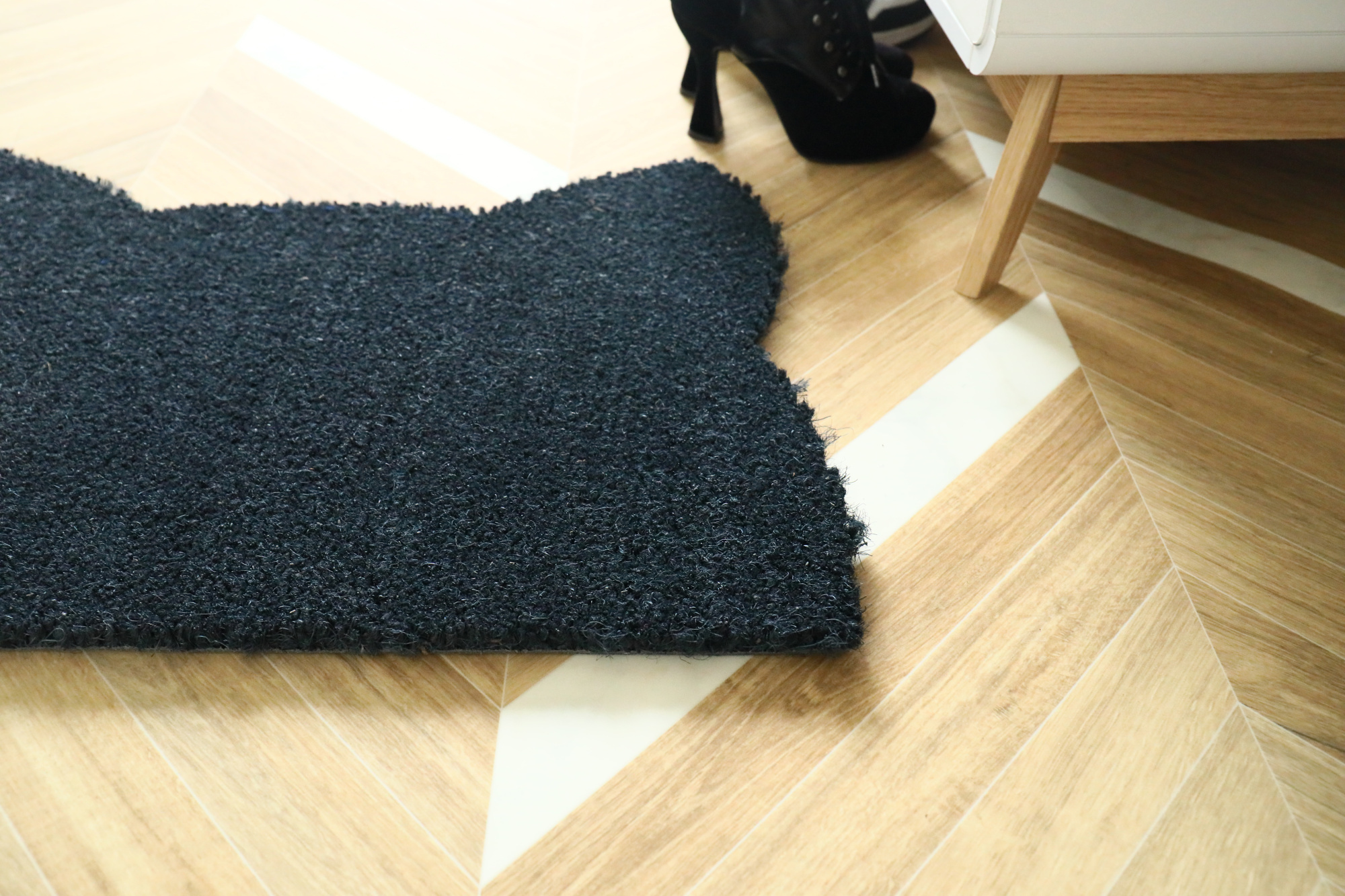 Tapis d’entrée déco Chat - Fibre de Coco 17mm - Anthracite pour protéger le seuil tout en affirmant une déco originale