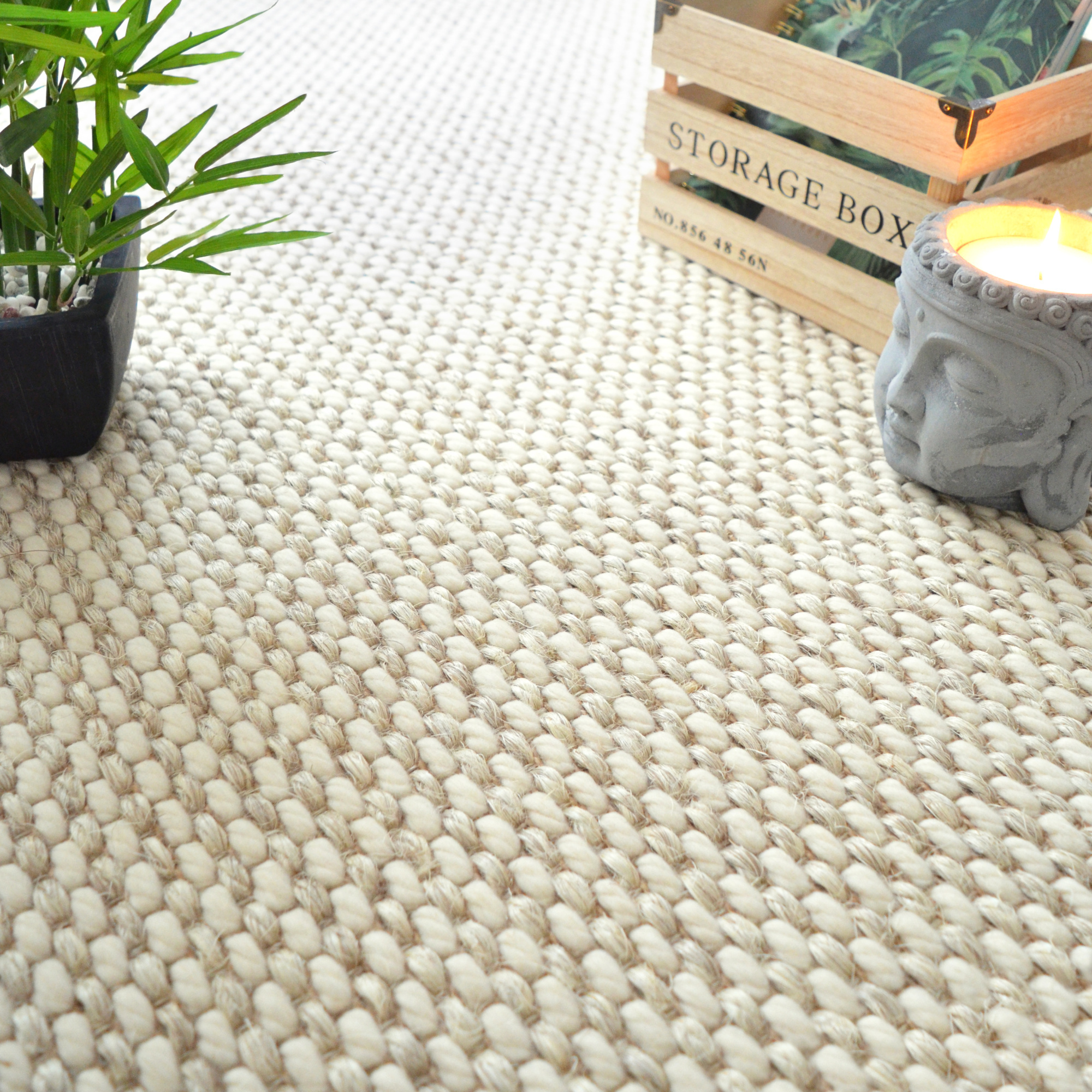 Moquette laine et sisal Organic - Milkshake vanille