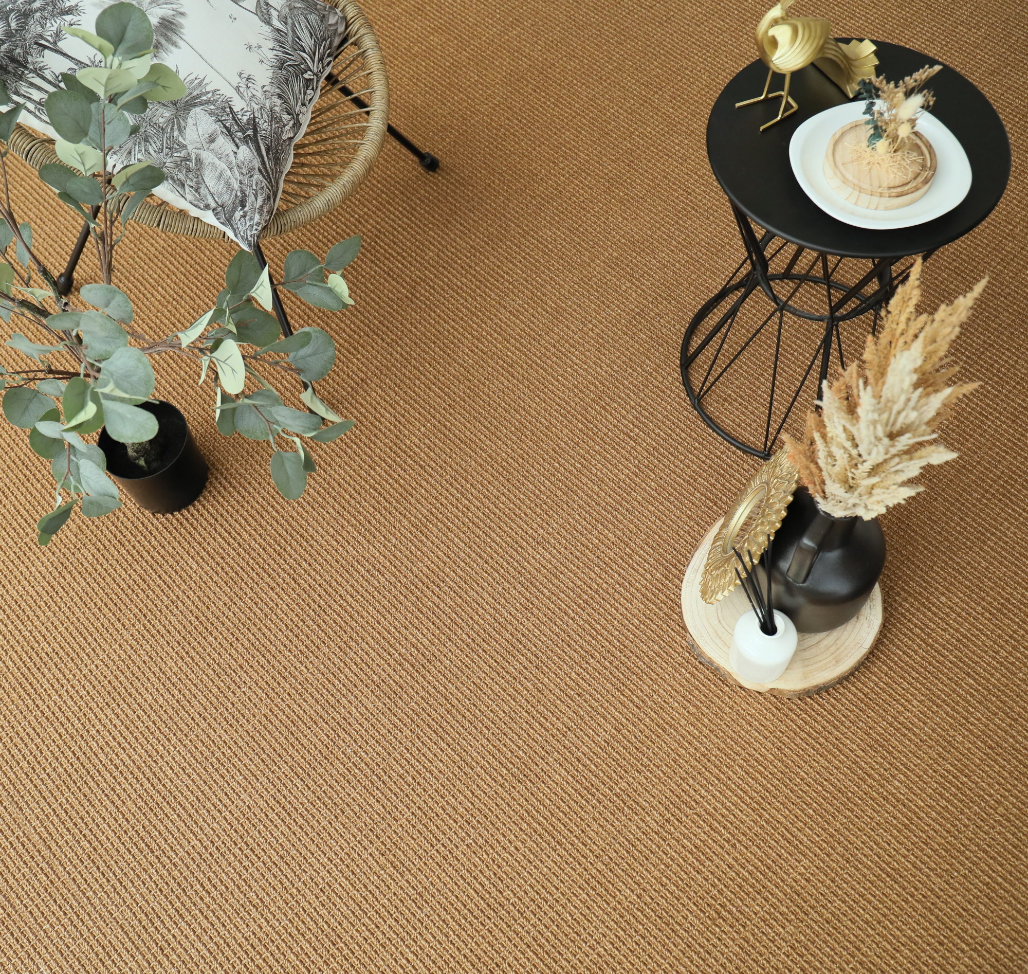 Revêtement de sol sisal Loop Havane au relief généreux dans une ambiance déco authentique