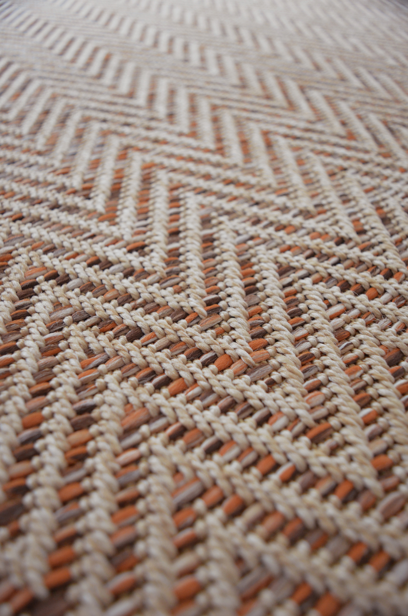 Moquette Tissé plat Swing - Orange biscuit - gros plan