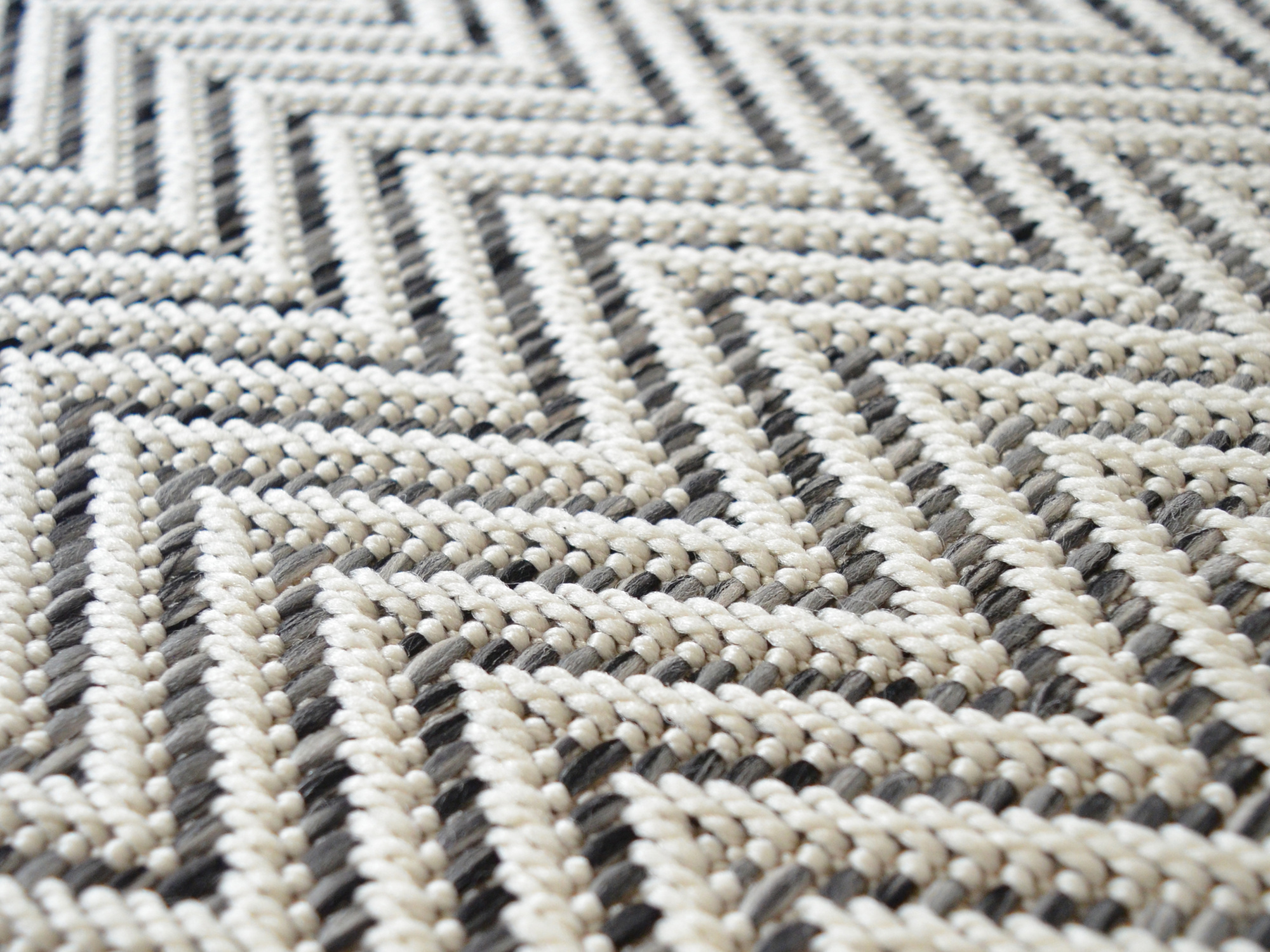 Moquette Tissé plat Swing - Black and White - gros plan