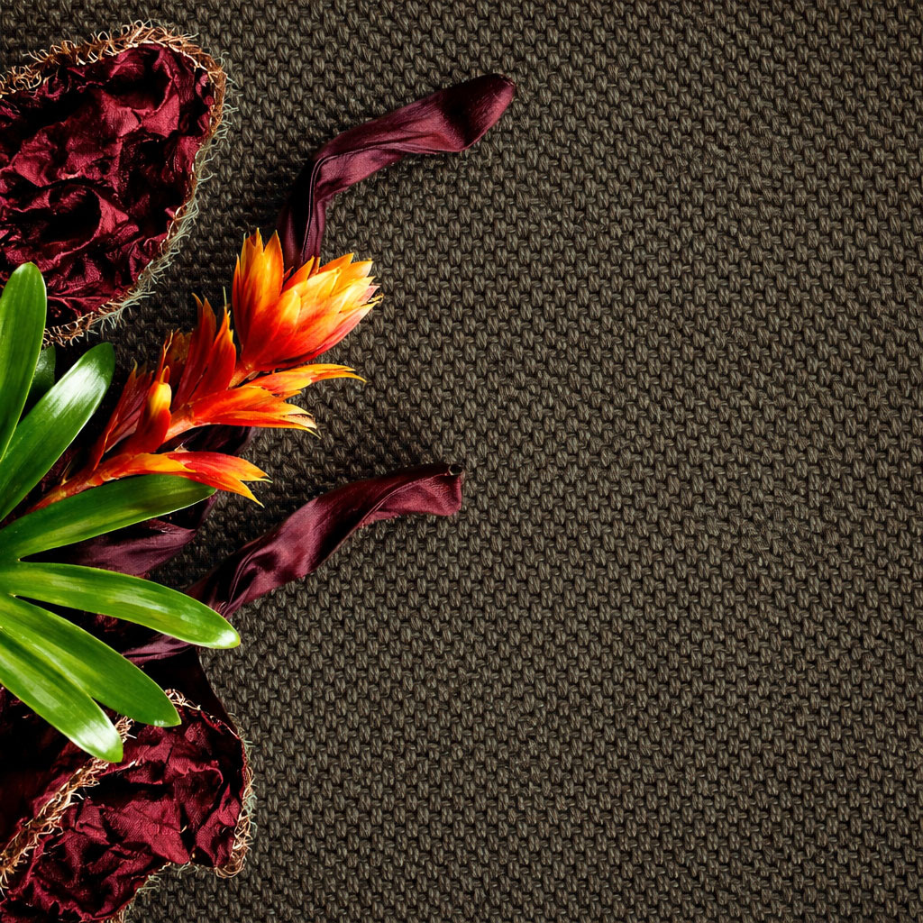 Sol Sisal Crafted Moka en fibres naturelles avec tissage fin et coloris brun profond dans une ambiance végétale