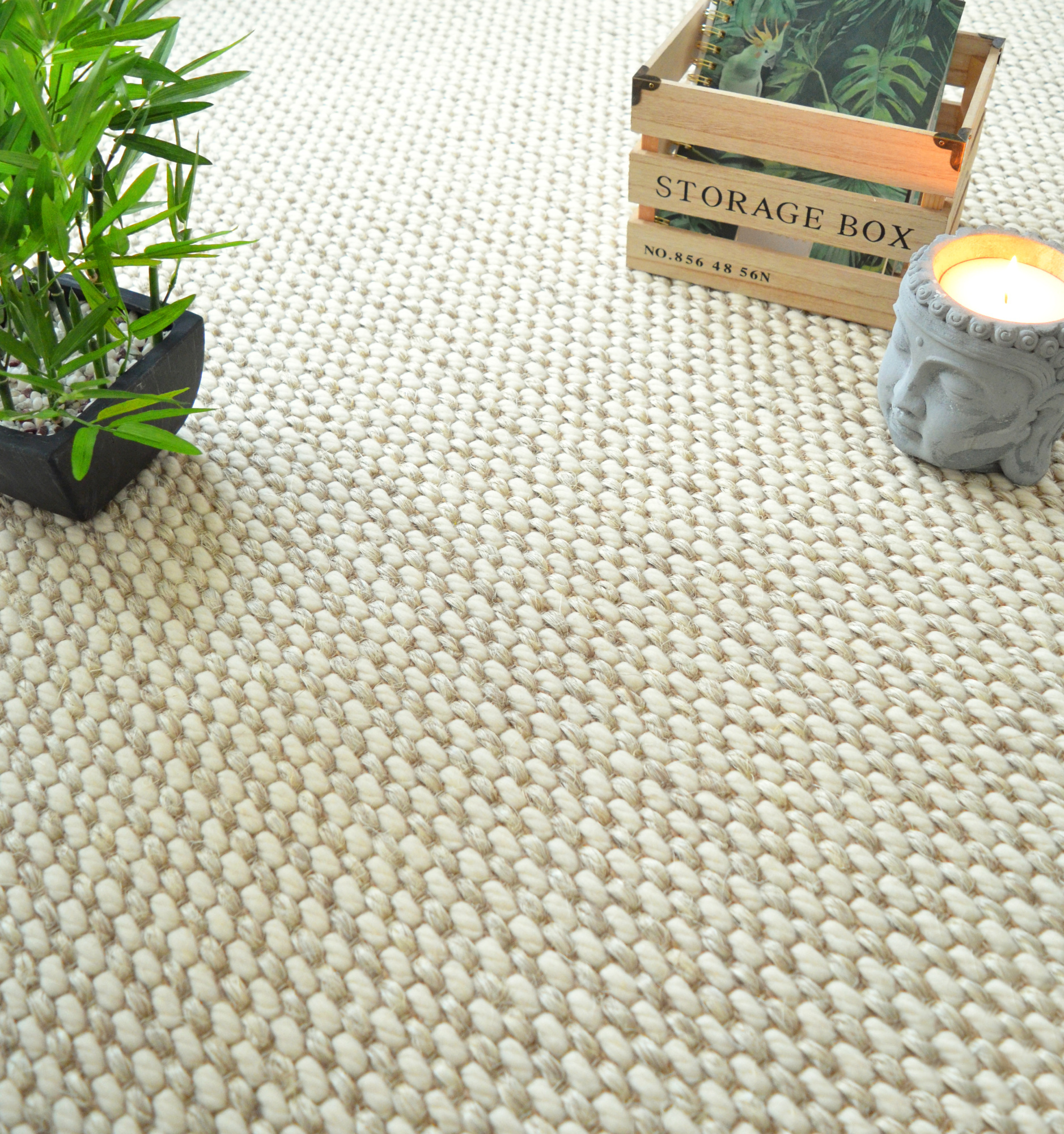 Moquette laine et sisal Organic - Milkshake vanille - salon