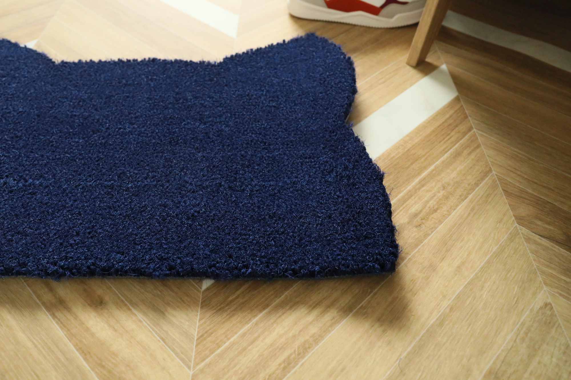 Tapis d’entrée déco Chat - Fibre de Coco 17mm - Bleu pour retenir poussières et saletés dans une entrée intérieure