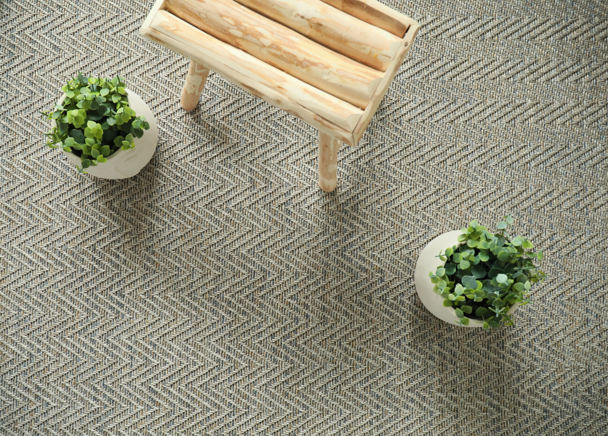 Moquette Tissé plat Swing - Natural and Blue - Vue de haut