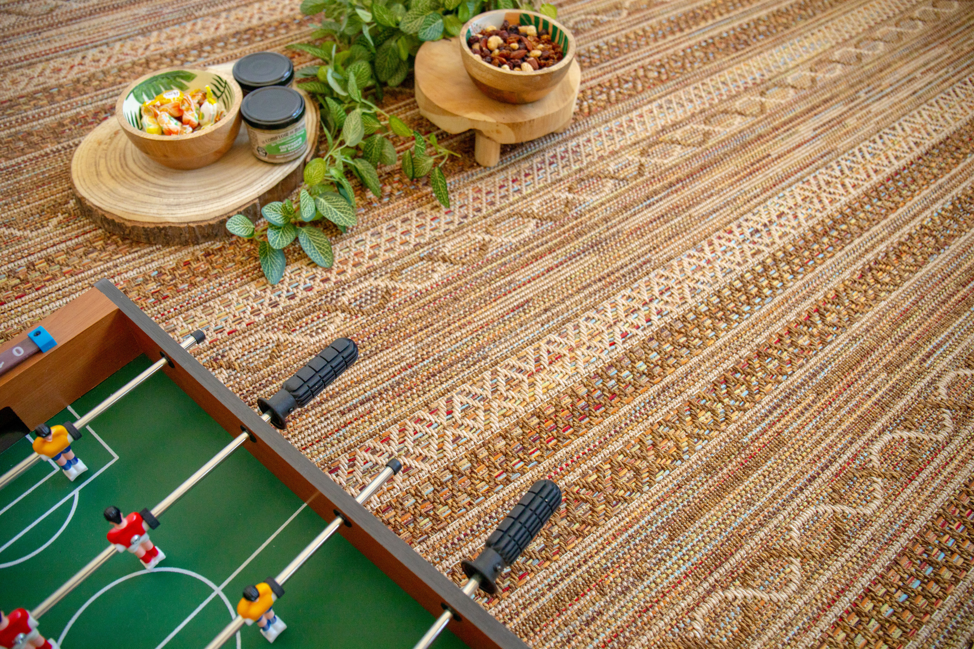 Sol tissé plat Salsa Épices, texture résistante pour intérieur ou extérieur sous abri