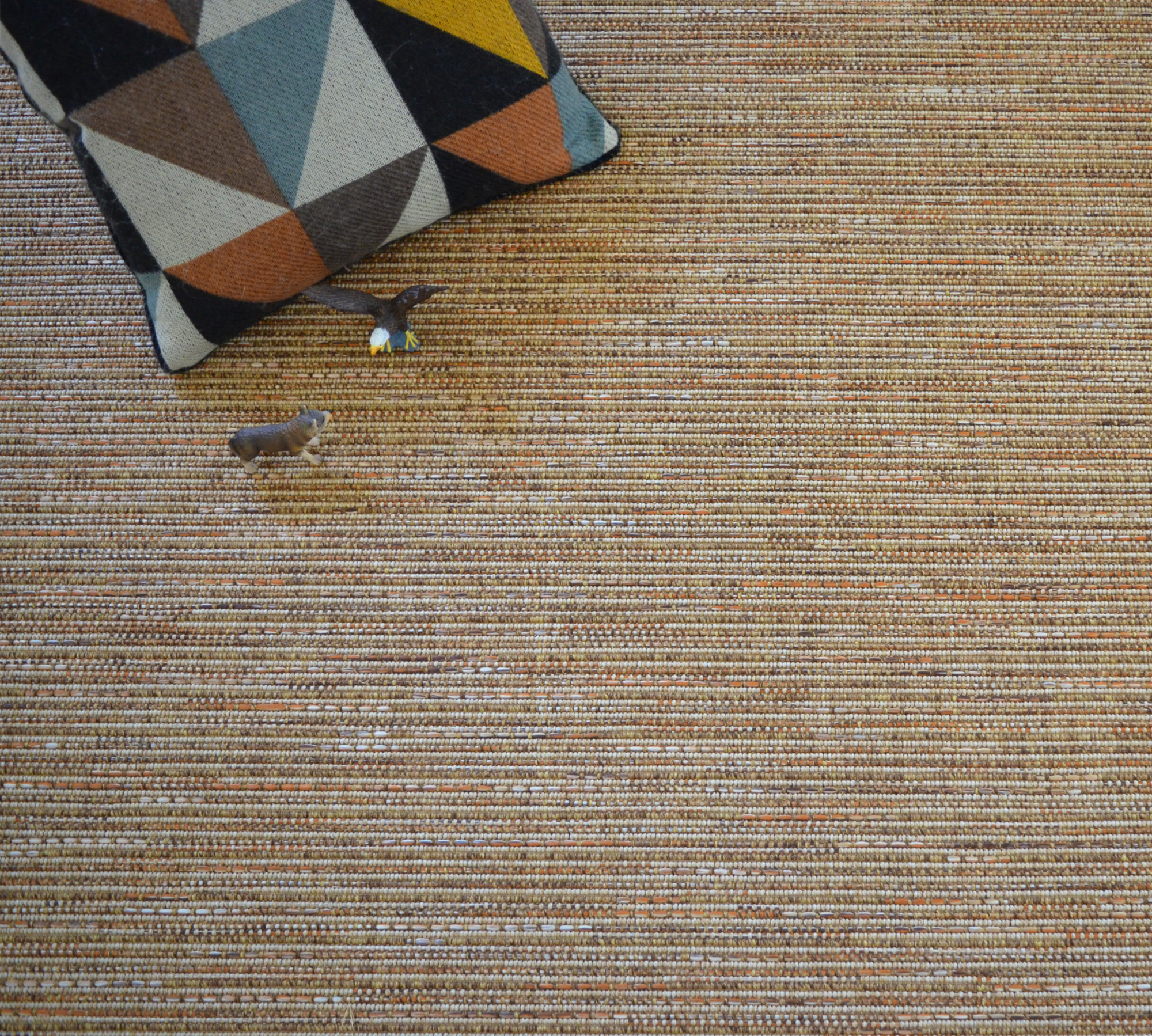 Tissé plat aspect naturel - Designer - Orange biscuit - vue de haut