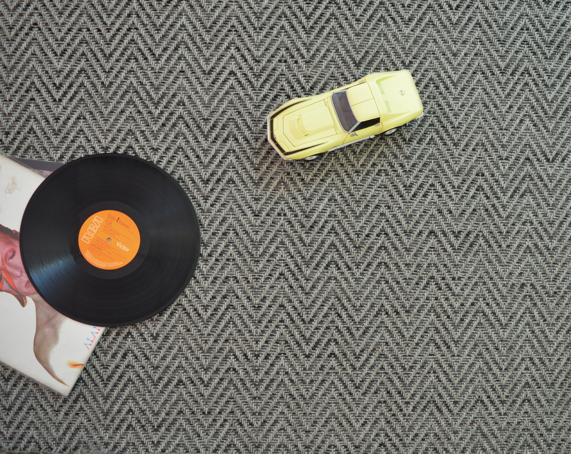 Moquette Tissé plat Swing - Black and Grey - Vue de haut
