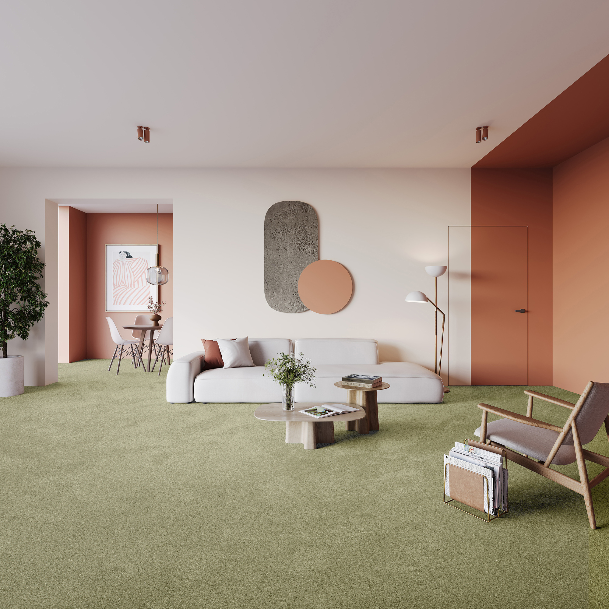Moquette éco-conçue - Infini 17.5 - Vert amande