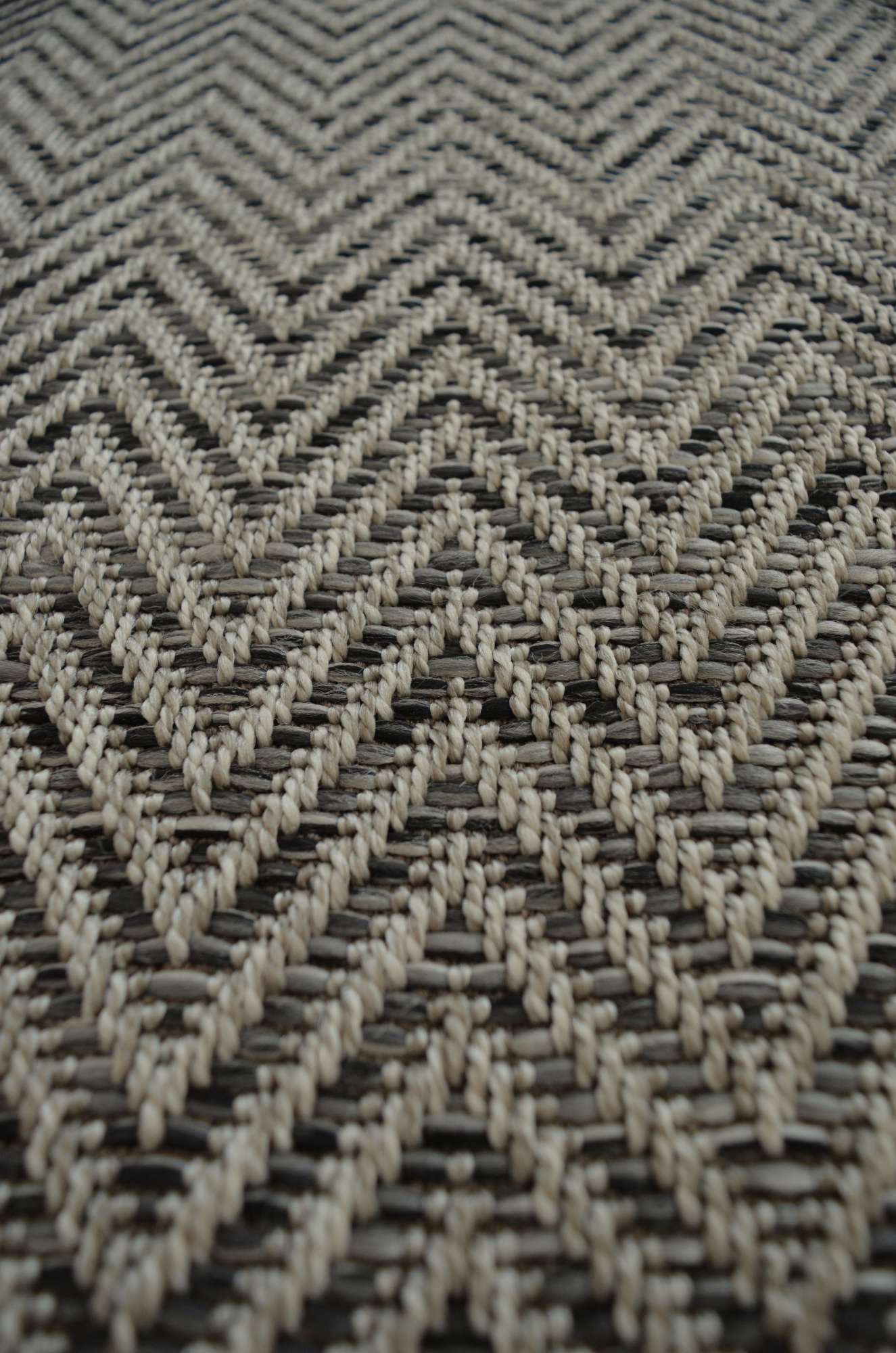 Moquette Tissé plat Swing - Black and Grey - Macro de face