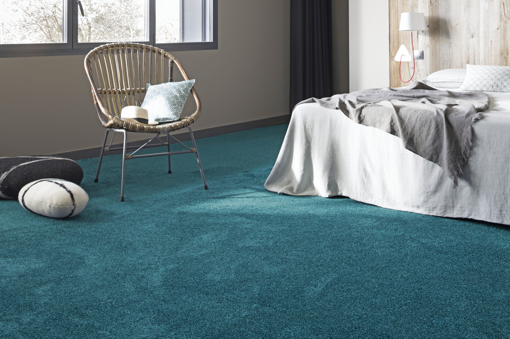 Moquette douce Délicatesse - Bleu lagon fabriquée en France créant une ambiance fraîche et apaisante