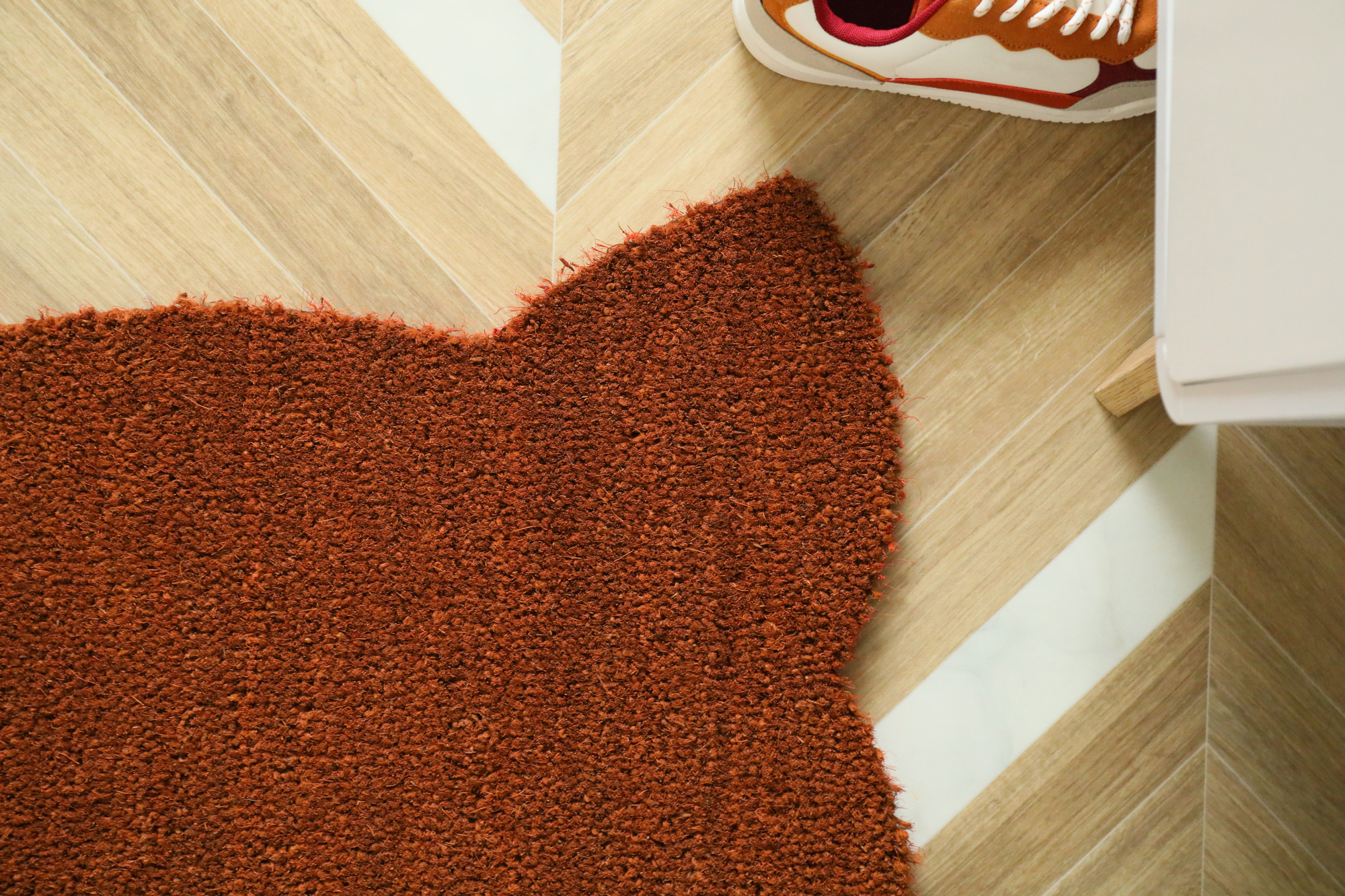 Tapis d’entrée déco Chat - Fibre de Coco 17mm - Rouille pour habiller avec caractère une entrée extérieure sous abri