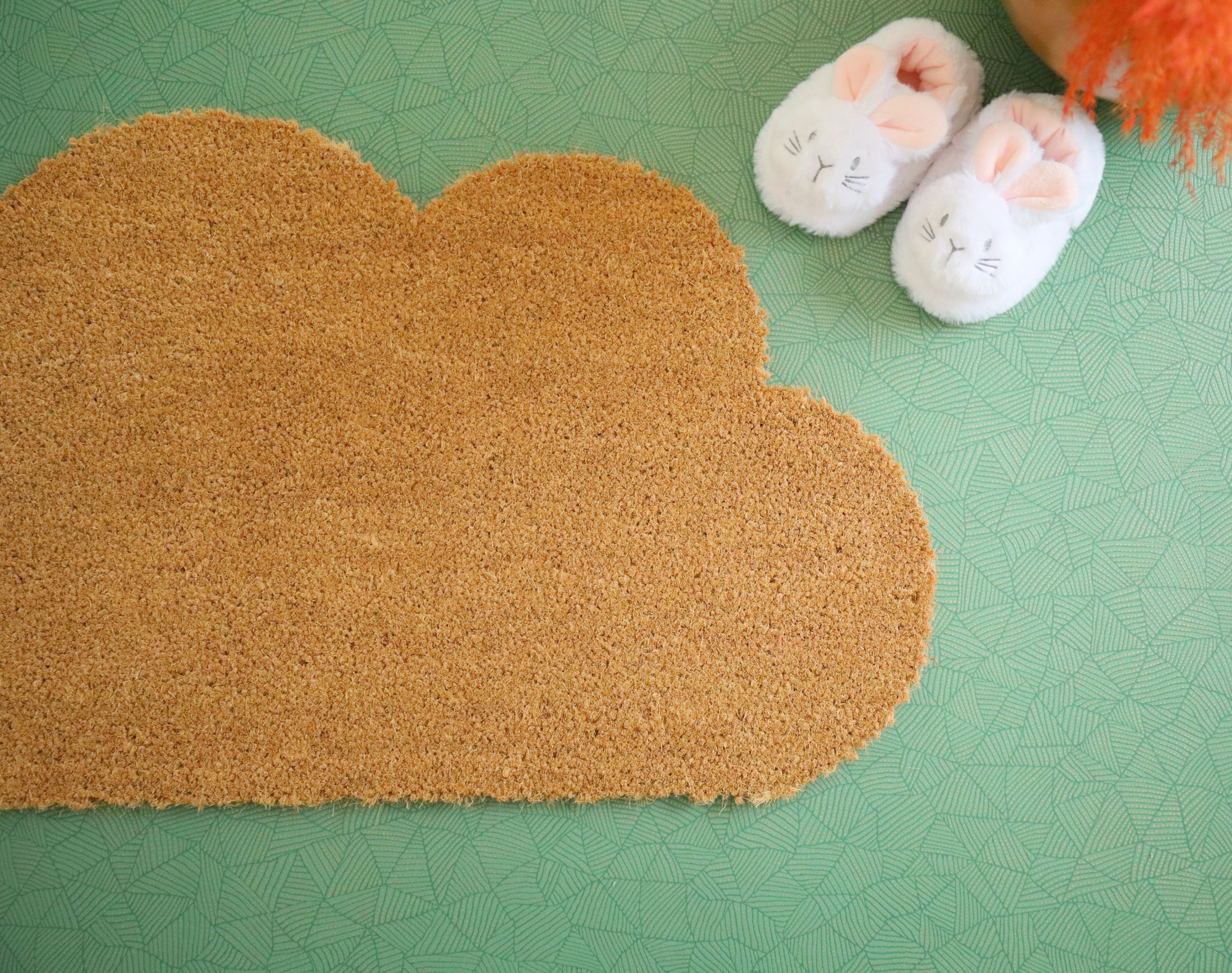 Tapis d'entrée déco Nuage - Fibre de Coco 17mm - Écru, silhouette arrondie aux contours doux et décoratifs
