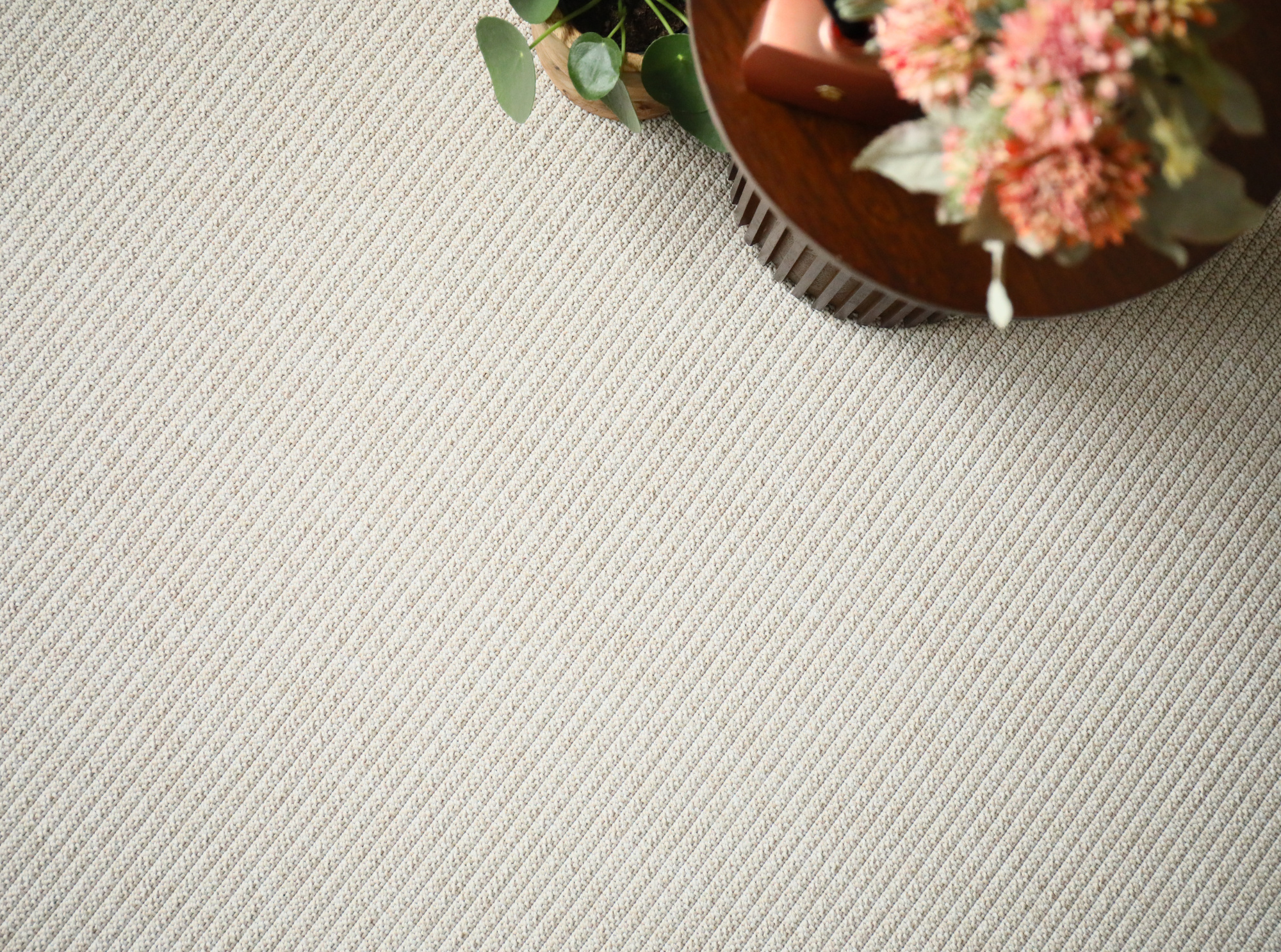 Tissé plat aspect naturel Spa Crème délicat, texture élégante imitant l'aspect d'une fibre textile naturelle