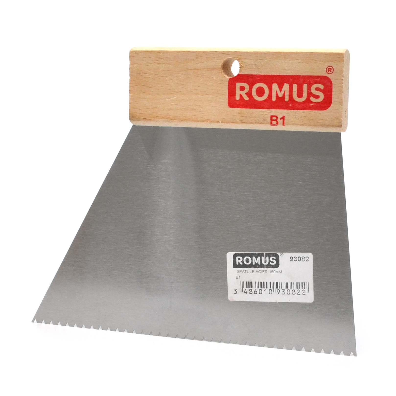 Spatule de solier Romus B1 pour application de colle avant la pose de moquette