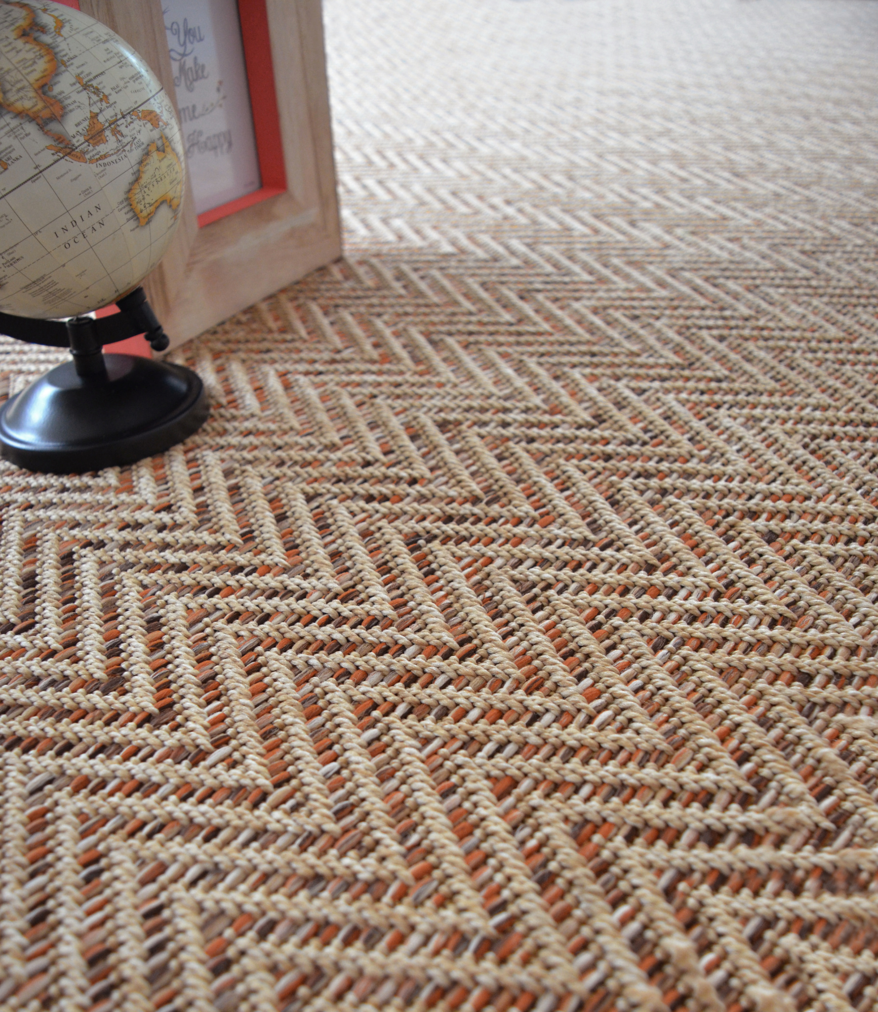 Moquette Tissé plat Swing - Orange biscuit