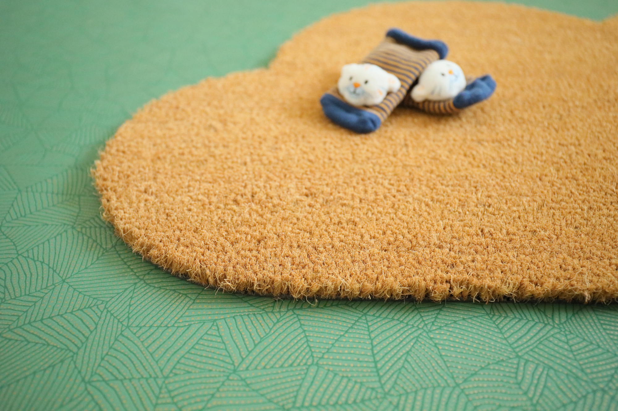 Tapis d'entrée déco Nuage - Fibre de Coco 17mm - Écru, fibres grattantes adaptées à la propreté de l’entrée