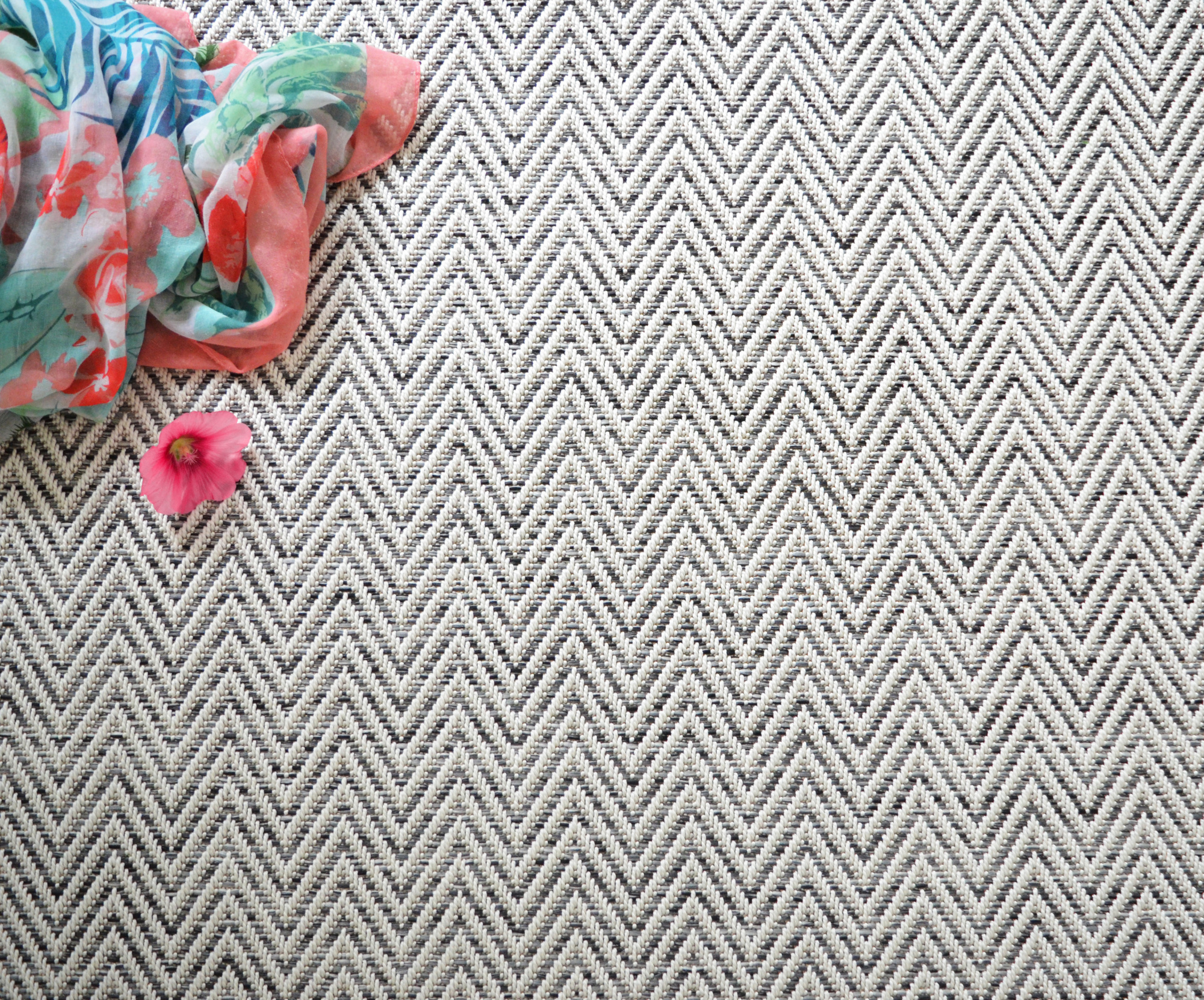 Moquette Tissé plat Swing - Black and White - Vue de haut