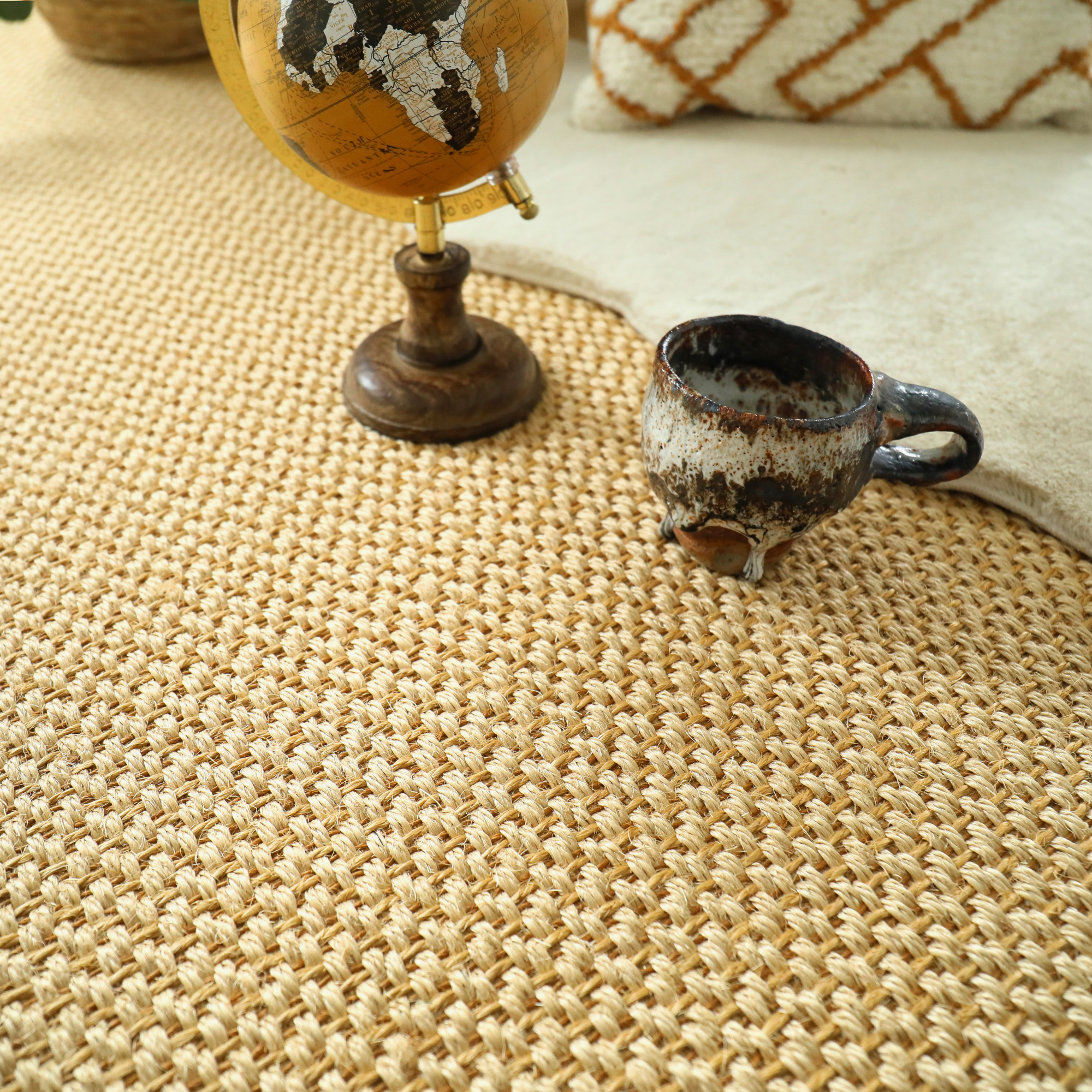 Sol Sisal - Grâce - Naturel associé à une décoration chaleureuse aux matières brutes et naturelles