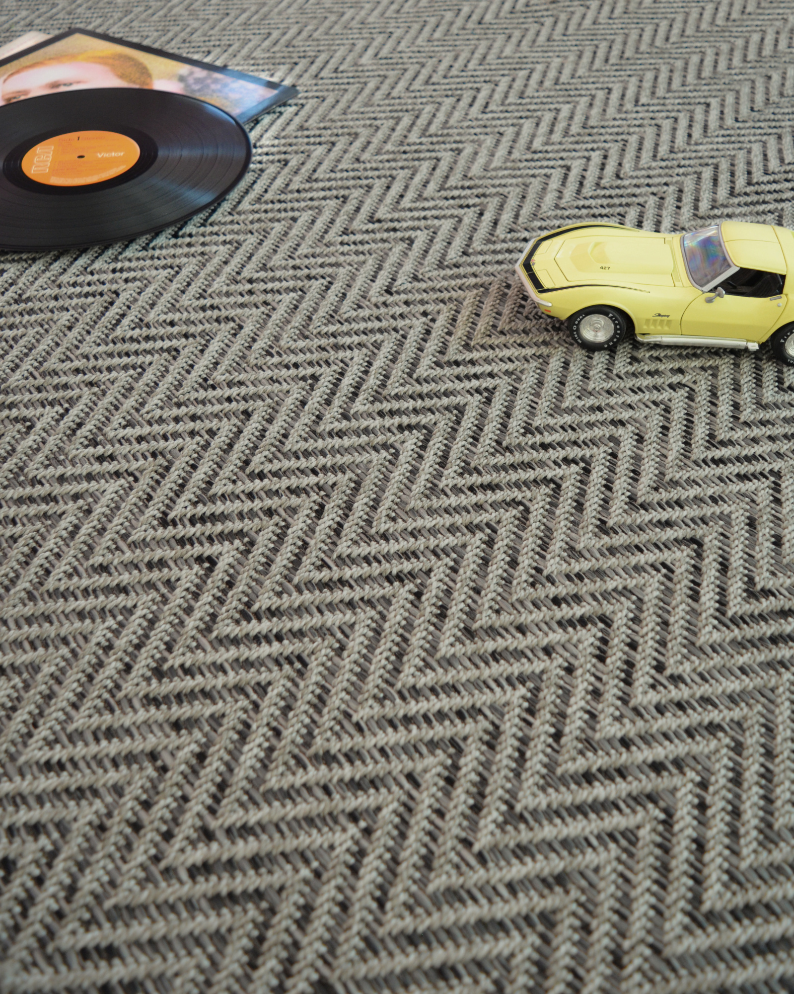 Moquette Tissé plat Swing - Black and Grey - chambre