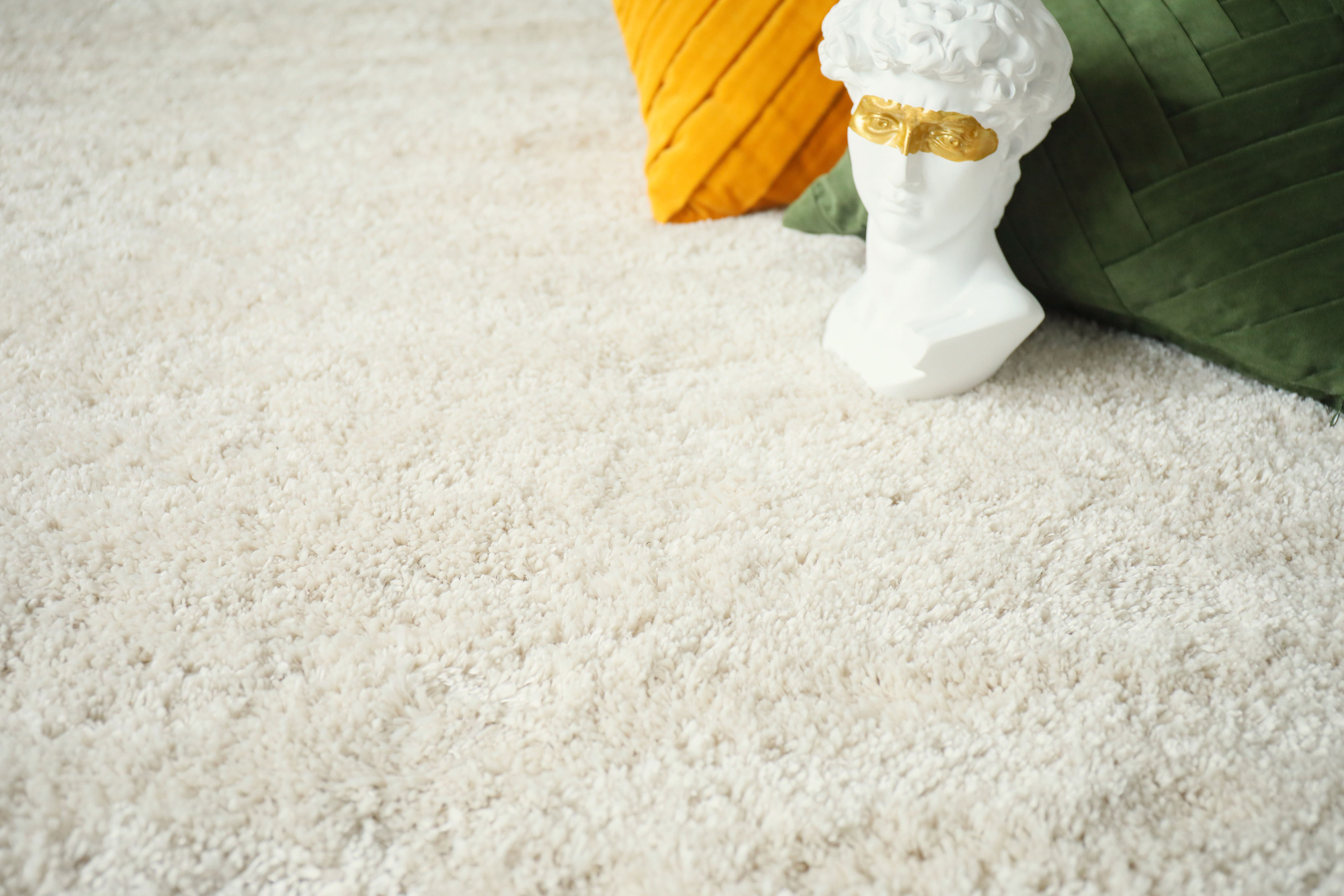Moquette shaggy crème Origin Shag, revêtement chaleureux pour chambre cocooning
