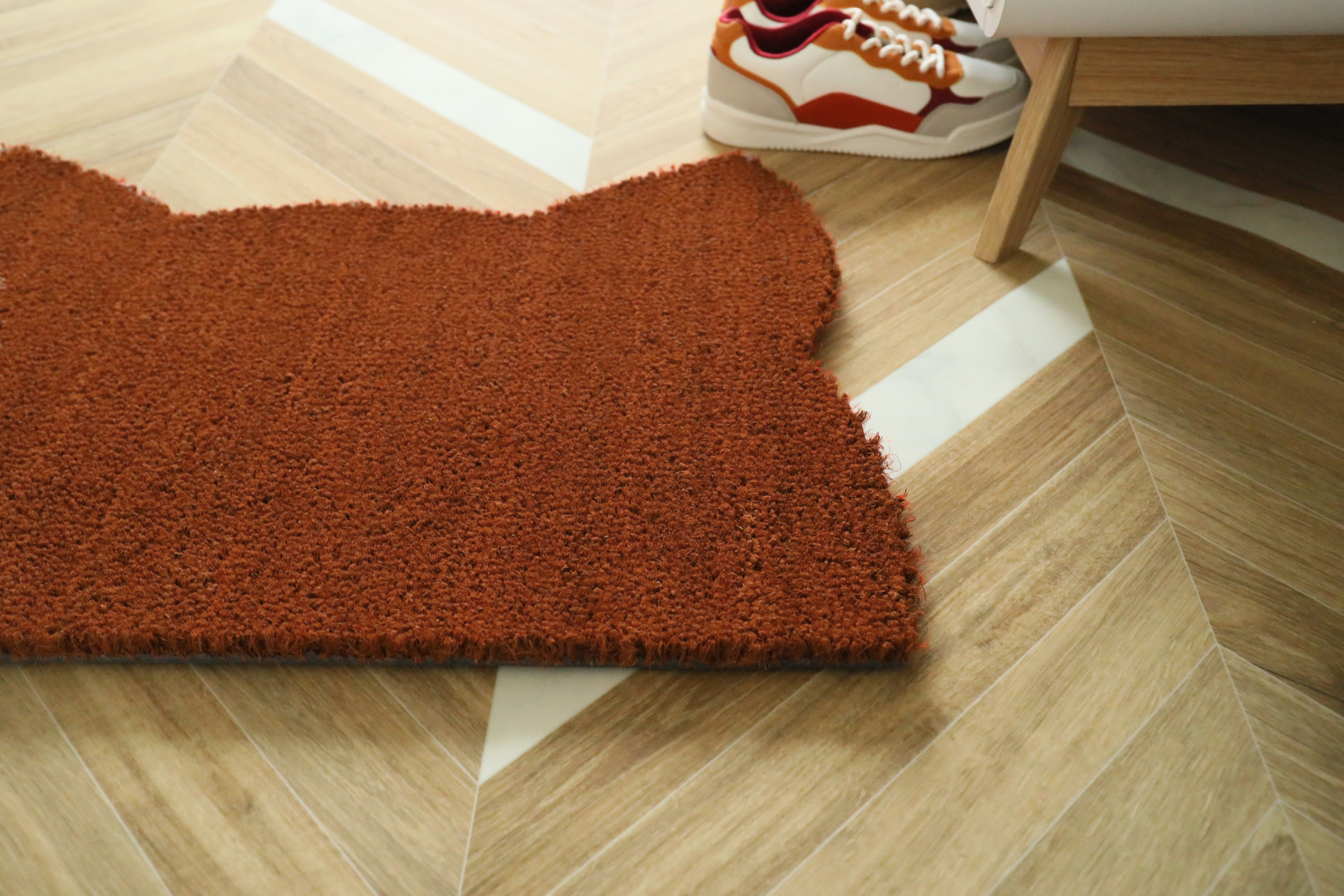 Tapis d’entrée déco Chat - Fibre de Coco 17mm - Rouille pour associer esprit déco et praticité dans une entrée