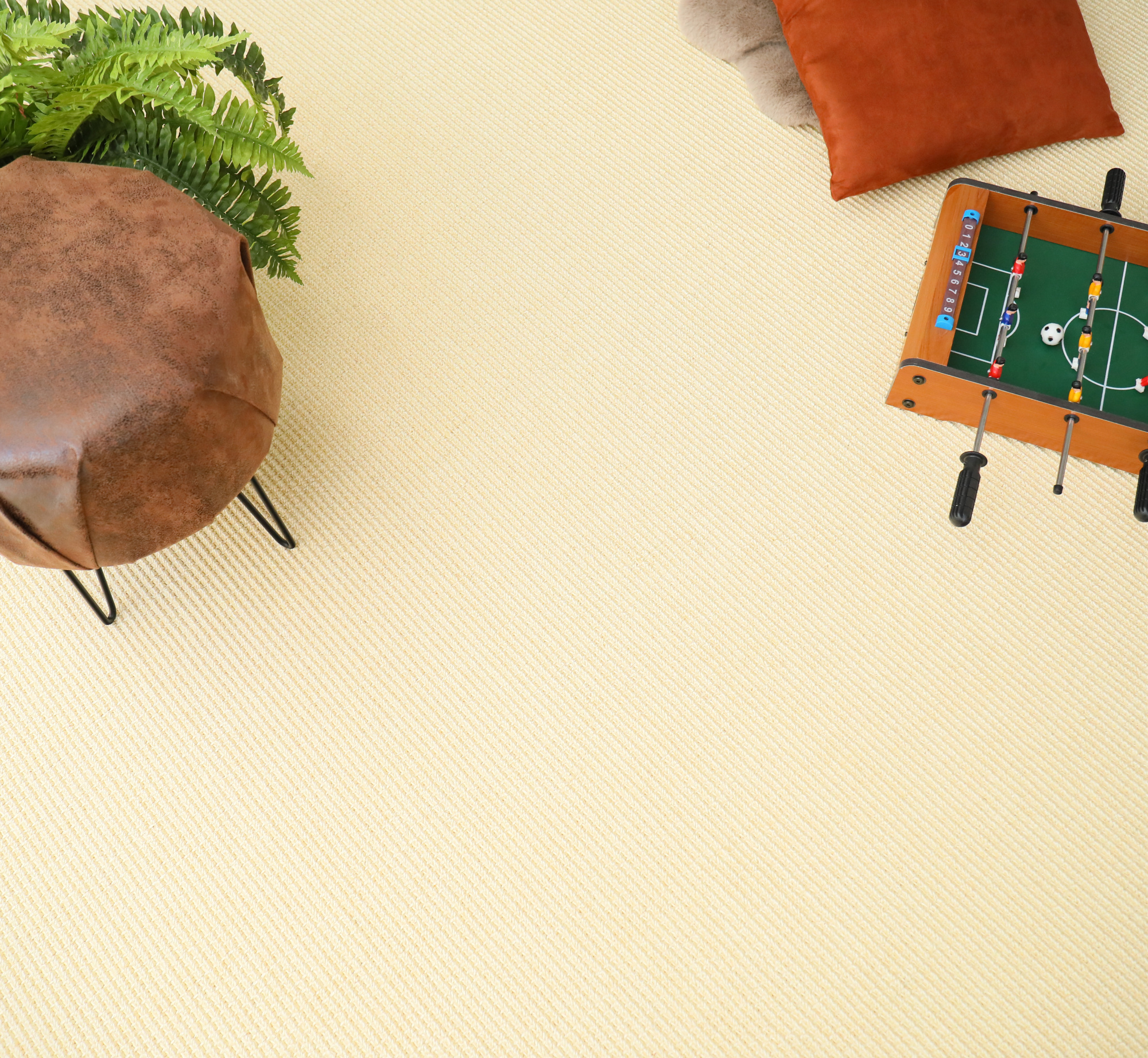 Sol Sisal Loop Pampa avec tissage en boucles épaisses et fibres naturelles dans une ambiance chaleureuse