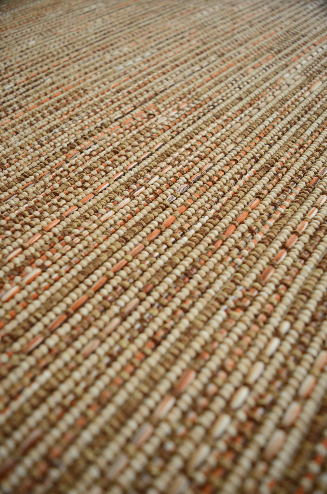 Tissé plat aspect naturel - Designer - Orange biscuit