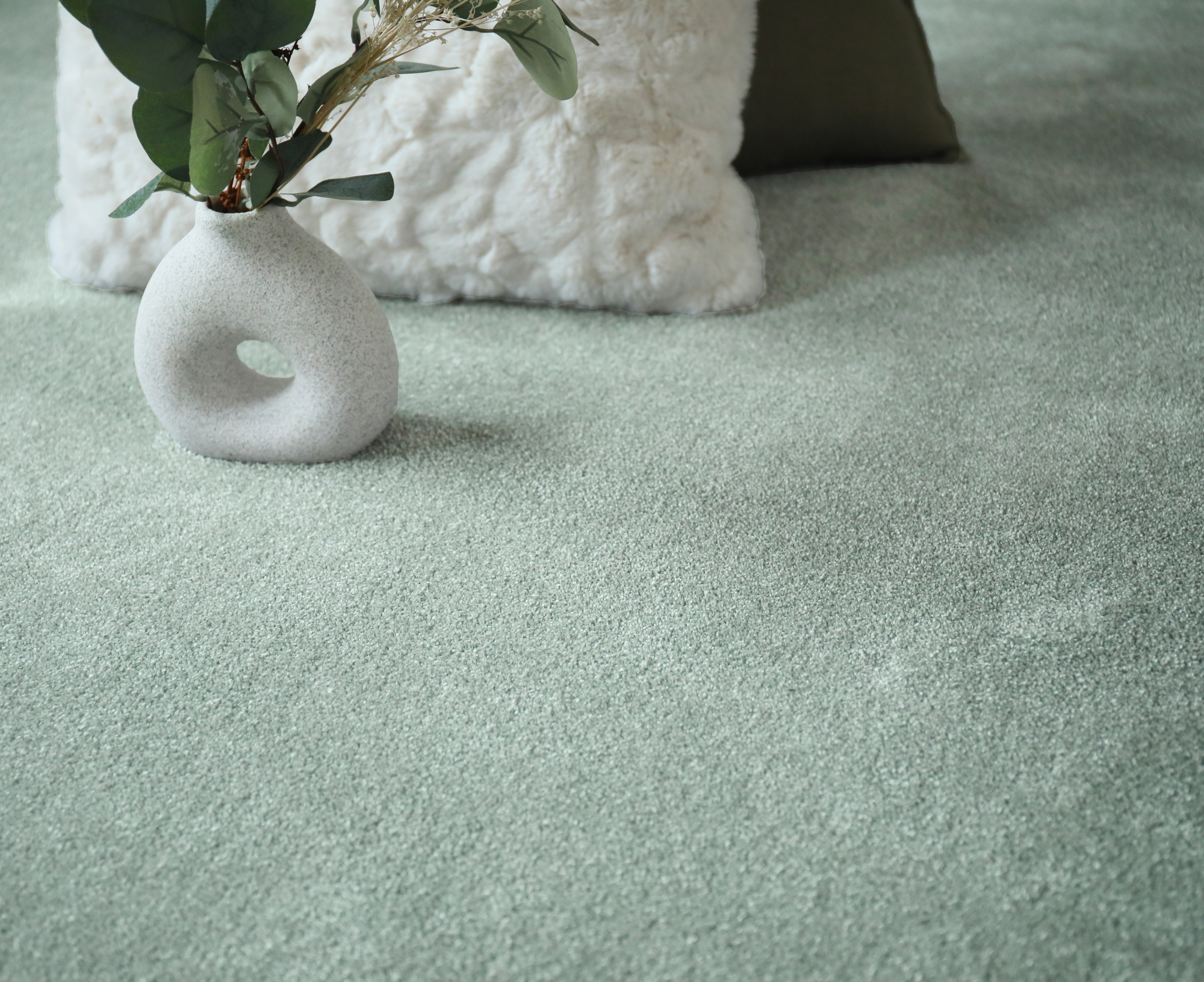 Moquette soyeuse Volupté vert tilleul - zoom