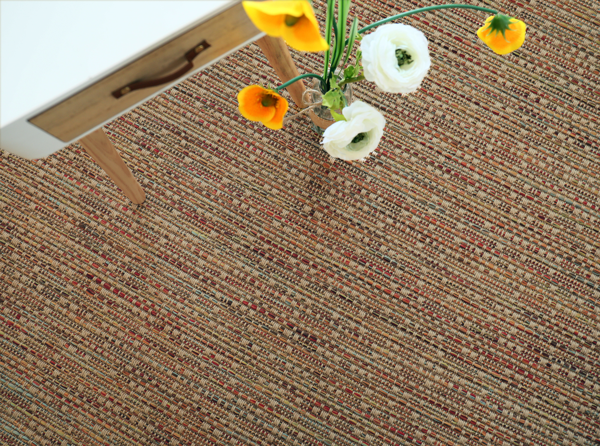 Tissé plat aspect naturel Designer Multicolor Épices, ambiance chaleureuse et design sophistiqué