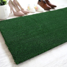 Paillasson brosse Fibre de coco 17 mm Vert, tapis d’entrée naturel au style végétal contemporain
