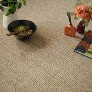 Tapis sur mesure Zen biscuit, tissage plat élégant dans ambiance naturelle et contemporaine