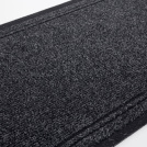 Tapis de passage Antidérapant au mètre - Noir, surface côtelée à fines boucles et bandes décoratives en relief