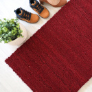 Paillasson brosse Fibre de coco 17 mm Rouge, surface grattante anti-poussière en fibres naturelles