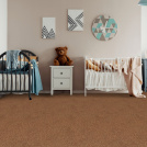 Moquette éco-conçue - Infini 11.5 - Orange tomette dans une chambre d'enfant avec deux lits et mobilier coloré