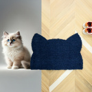 Tapis d’entrée déco Chat - Fibre de Coco 17mm - Bleu pour créer un accueil amusant dans la maison