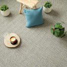 Moquette Tissé plat Swing - Natural and Blue - Vue de loin