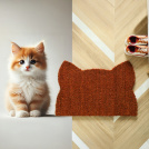 Tapis d’entrée déco Chat - Fibre de Coco 17mm - Rouille pour créer un accueil chaleureux inspiré des tons naturels