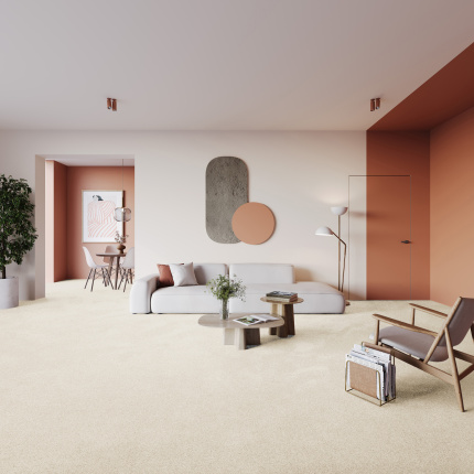 Moquette éco-conçue - Infini 17.5 - Crème vanille - Salon