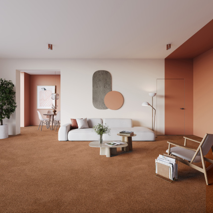 Moquette éco-conçue - Infini 17.5 - Orange tomette - Salon