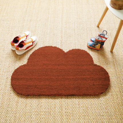 Tapis d'entrée déco Nuage - Fibre de Coco 17mm - Rouille, teinte chaleureuse et forme originale pour embellir l’entrée