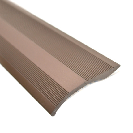 Barre de Seuil de porte Romus adhésif 100 cm en aluminium titane pour différence de niveau jusqu'à 18 mm