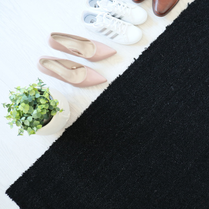 Paillasson brosse Fibre de Coco 23 mm Noir, revêtement résistant pour protéger les sols des salissures