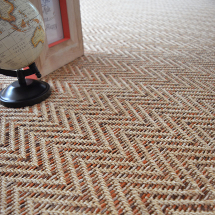 Moquette Tissé plat Swing - Orange biscuit