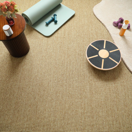 Tissé plat aspect naturel Spa Biscuit, texture résistante idéale pour les pièces de vie modernes