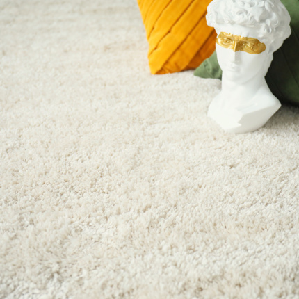 Moquette shaggy crème Origin Shag, revêtement chaleureux pour chambre cocooning