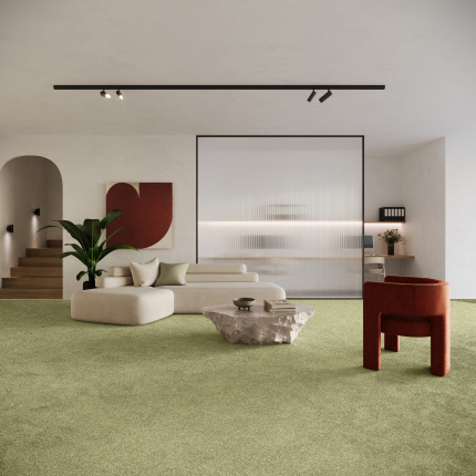 Moquette éco-conçue - Infini 11.5 - Vert amande - Salon