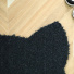 Tapis d’entrée déco Chat - Fibre de Coco 17mm - Anthracite, détail des fibres et de la découpe en forme d’oreille
